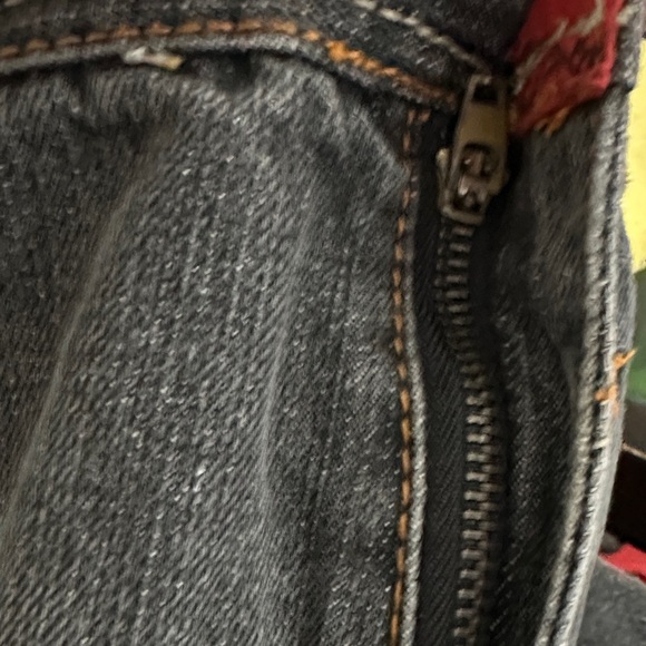 VTG Y2K Notorious B.I.G. Gray Distressed Denim Jeans Hip Hop Grunge Men's 36x30 - Picture 4 of 15